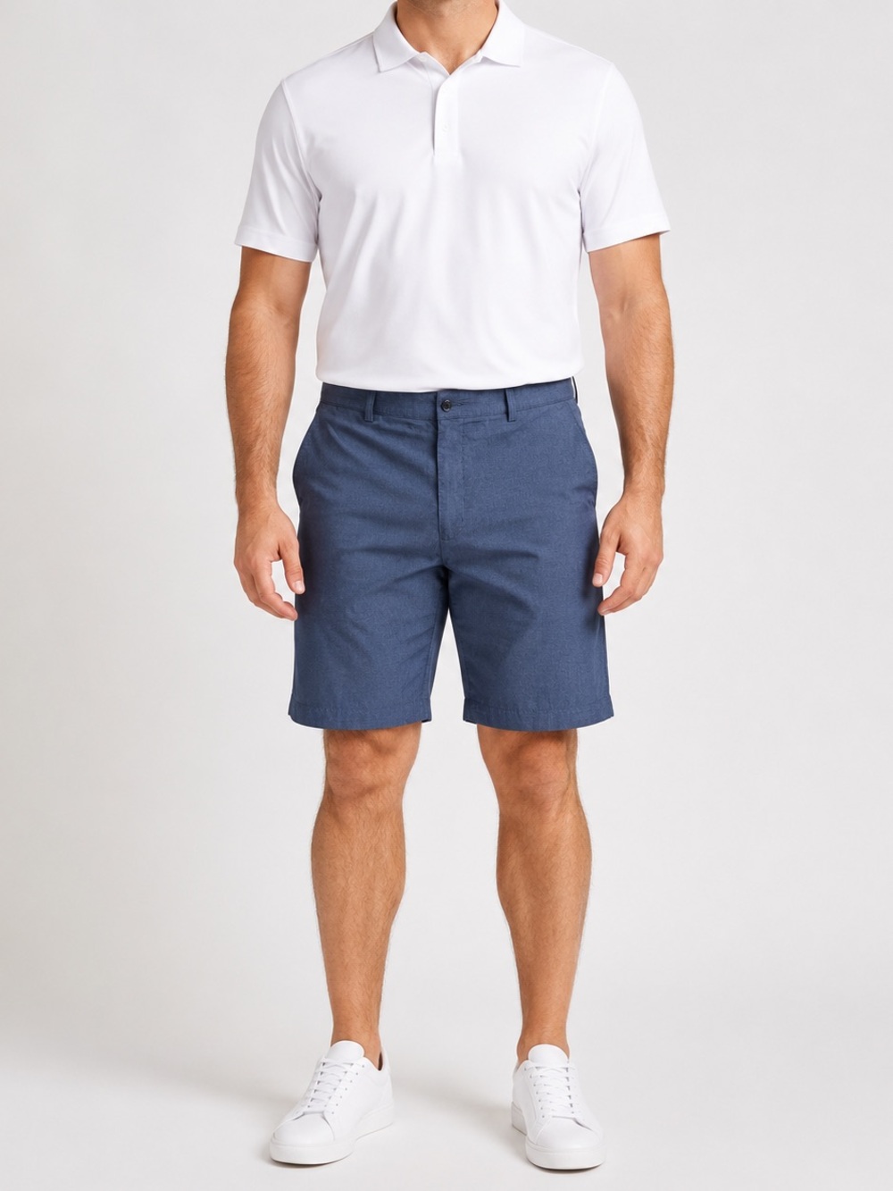 PGA TOUR Shorts Mens 40 Blue Heather Stretch Golf Flat Front Pockets